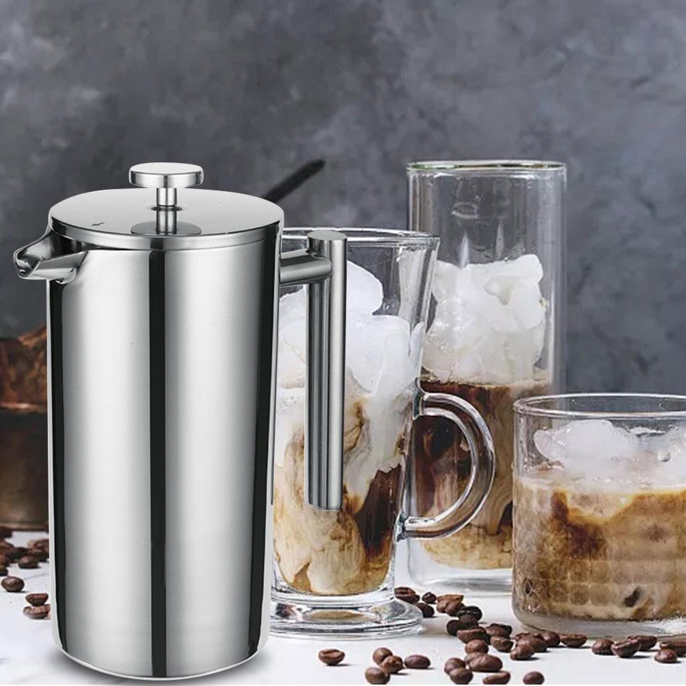 Stainless Steel French Press Coffee Maker Double W Vicedeal