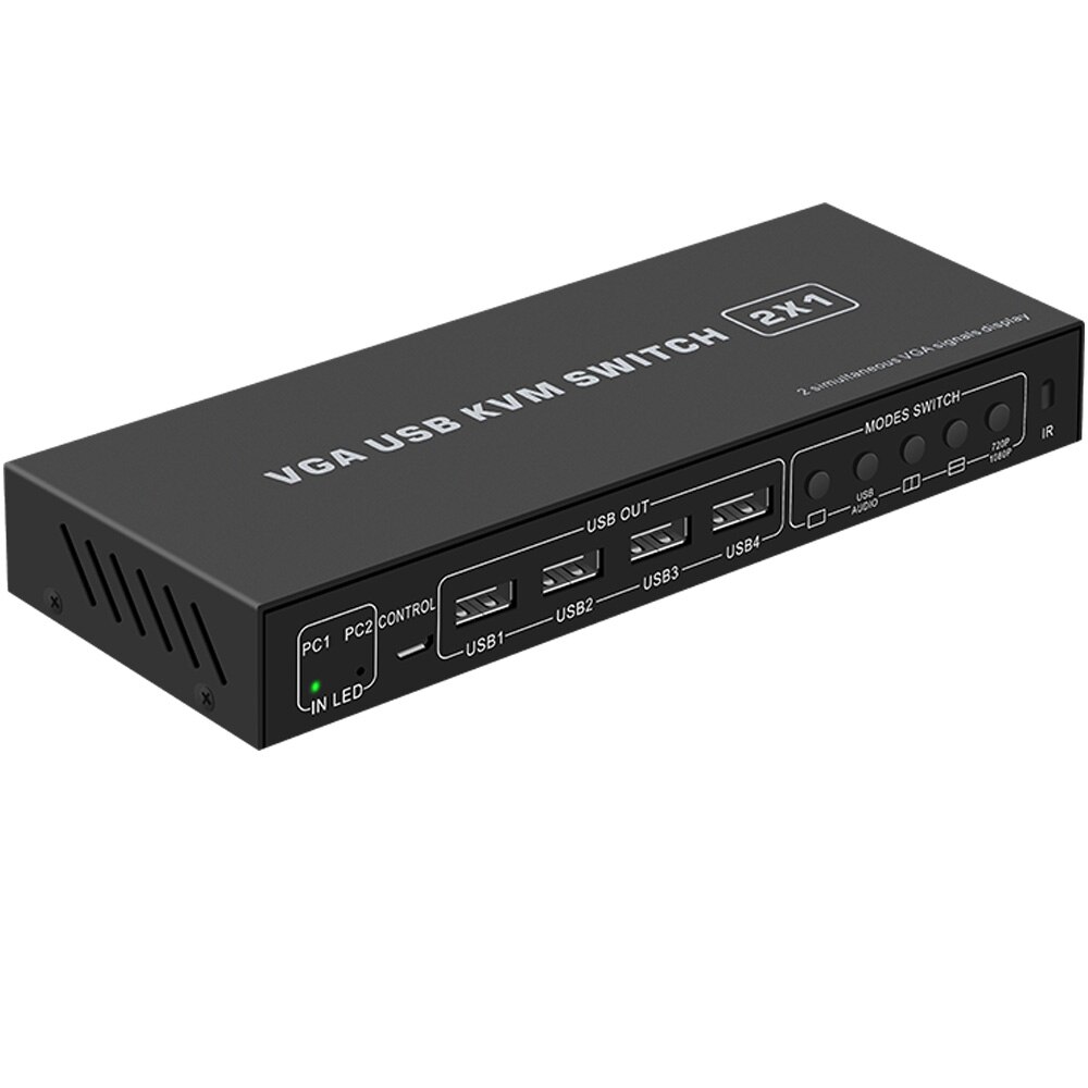 Conmutador Usb Vga Kvm X Puertos Audio Y V Grandado