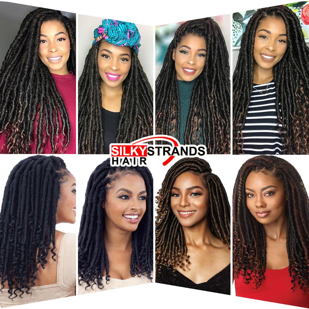 Inch Ombre Krullend Godin Faux Locs Haak Hair Afro Vlechten Haar