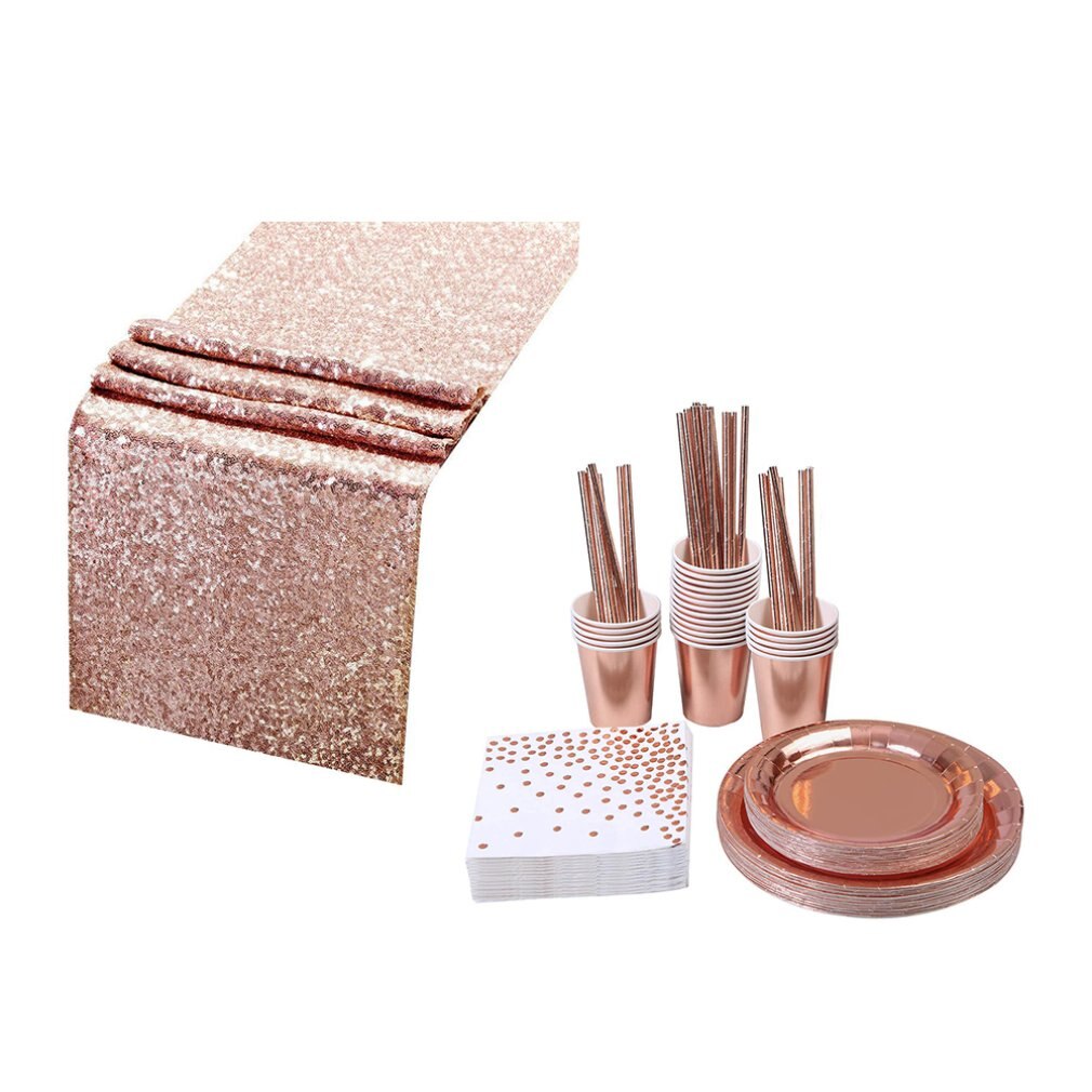 Rose Gold Party Decoratie Kit Rainsilk Gordijn Pai Grandado