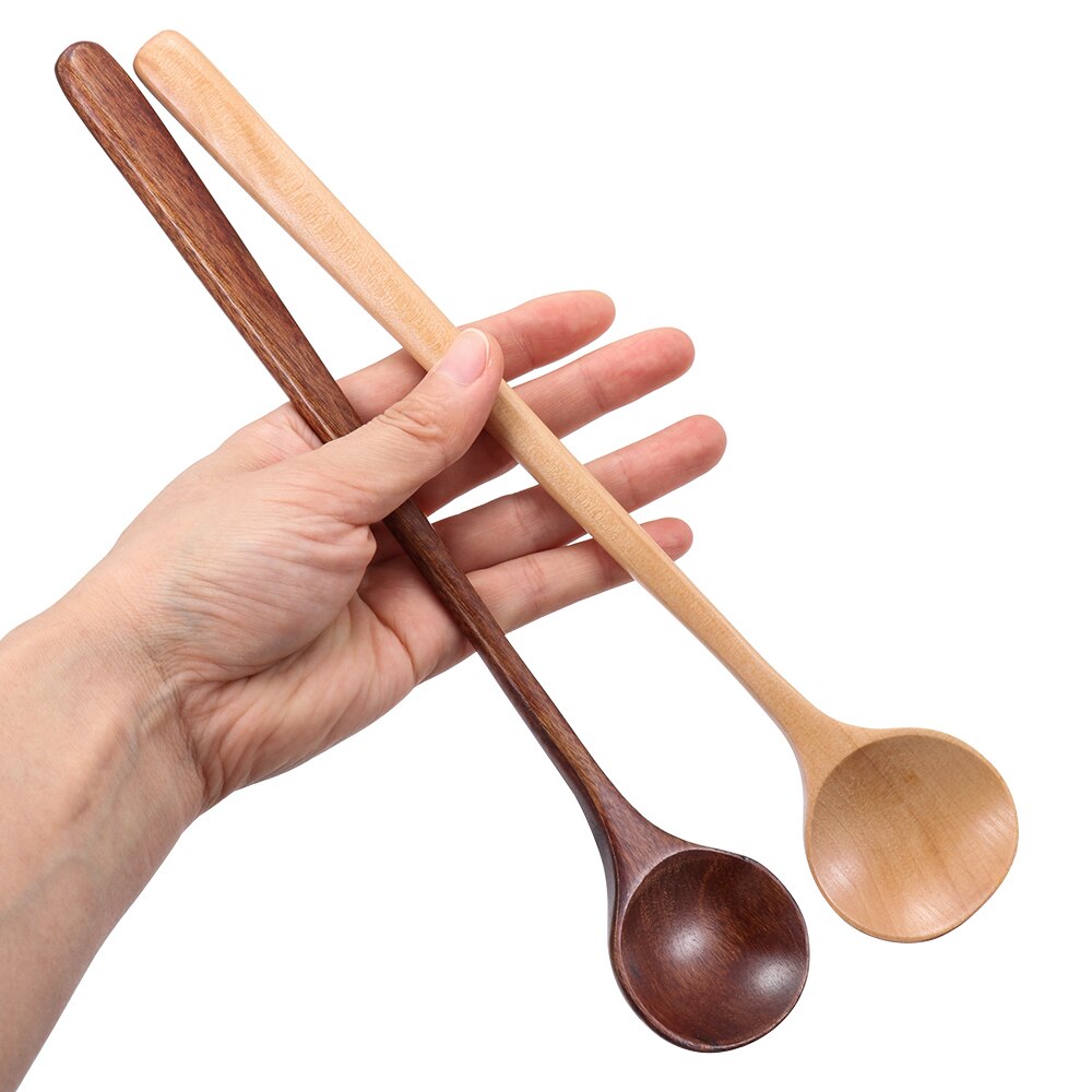 1pc Natural Solid Wood Spoons Wooden Japanese Style 10 9 Inches Long