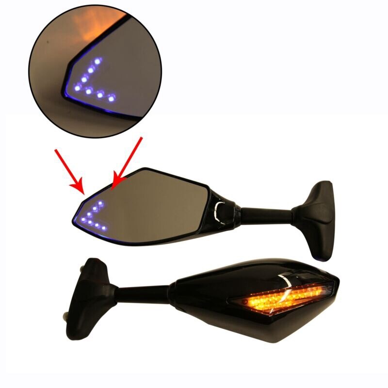 Espejo Retrovisor LED Para Motocicleta Con Luz Pa Grandado