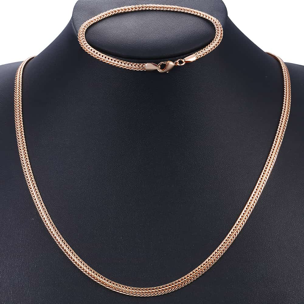 Vrouwen Sieraden Sets Rose Gouden Ketting Armb Grandado