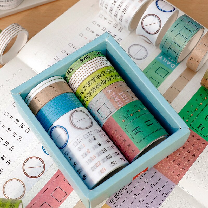 10 Stks Set Washi Tape Set Kalender Schema Diy Ver Grandado