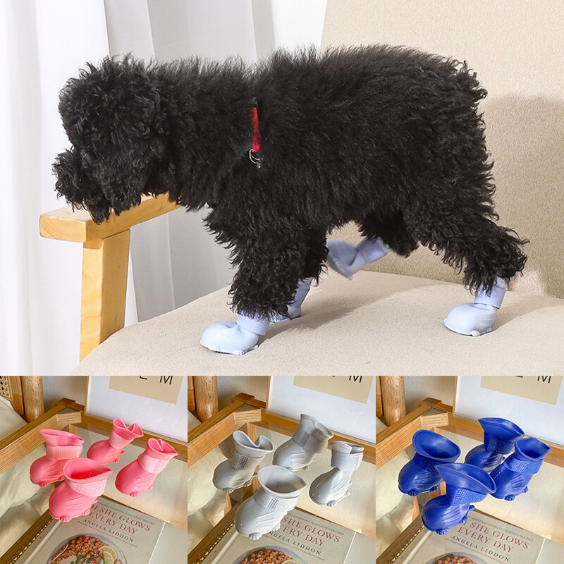 4Pcs Pet Hond Regen Schoenen Anti Slip Outdoor Wat Grandado