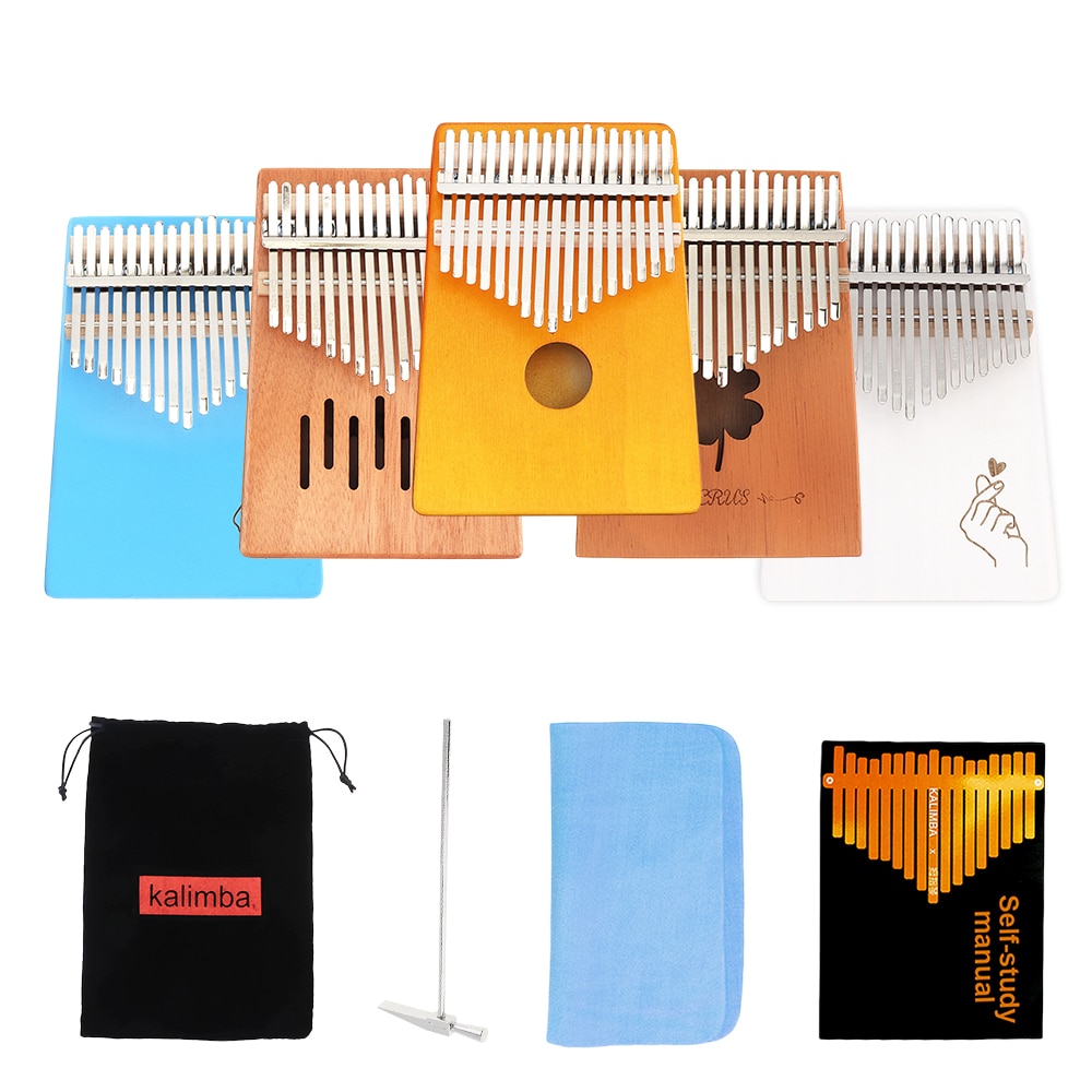 17 Key Kalimba Duim Piano Single Board Mahonie Wat Grandado