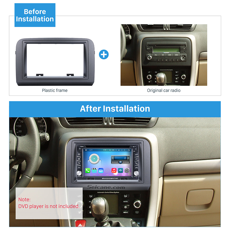 Seicane Perfect Zwart Dubbel Din Auto Radio Fascia Grandado