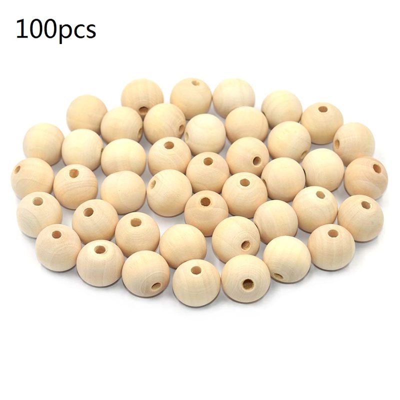 100PCS 20MM Natural Ball Ronde Spacer Houten Krale Grandado