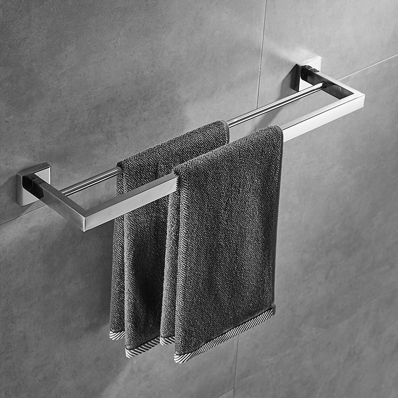 Badkamer Handdoekenrek Set Rvs Wall Mount Dubbele Grandado