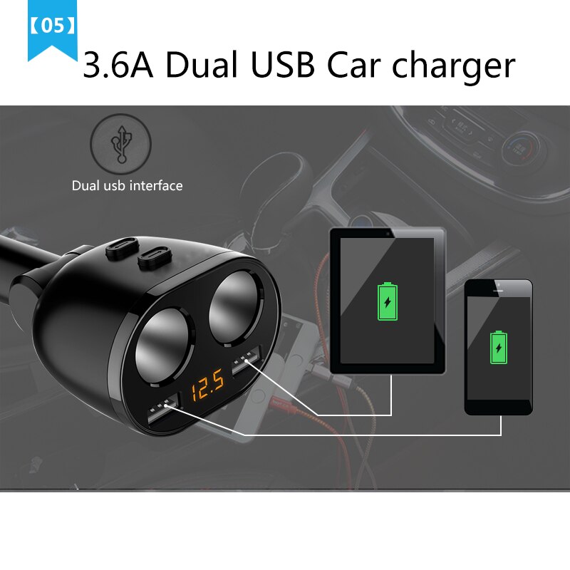 12V 24V oto araba çift USB hızlı şarj araba sigara çakmak adaptörü