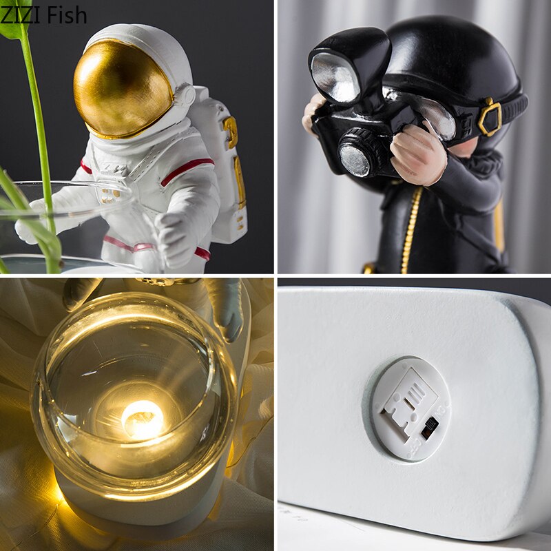 Creatieve Glazen Vaas Hars Astronaut Diver Ornamen Grandado