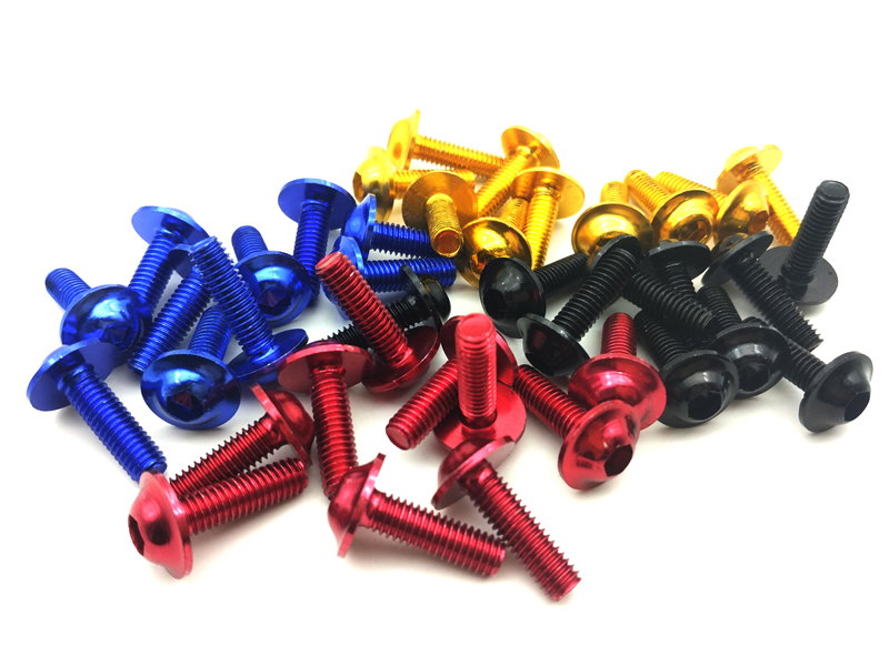 10pcs Motorcycle Bolts Screw M6 X 20mm Aluminum Ad Grandado