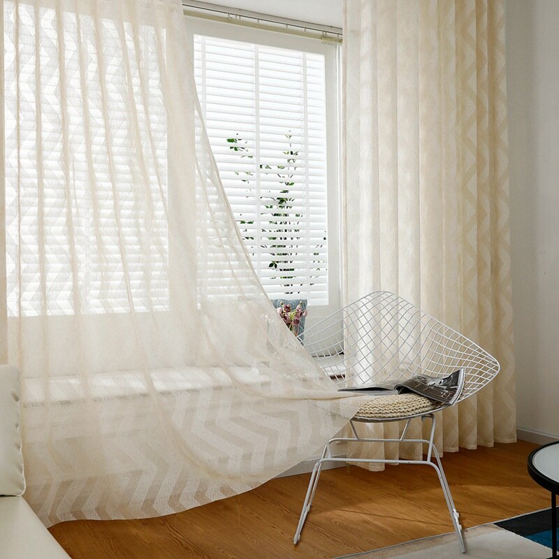 Nordic Stijl Semi Sheer Gaas Gordijn Voile Licht F Grandado