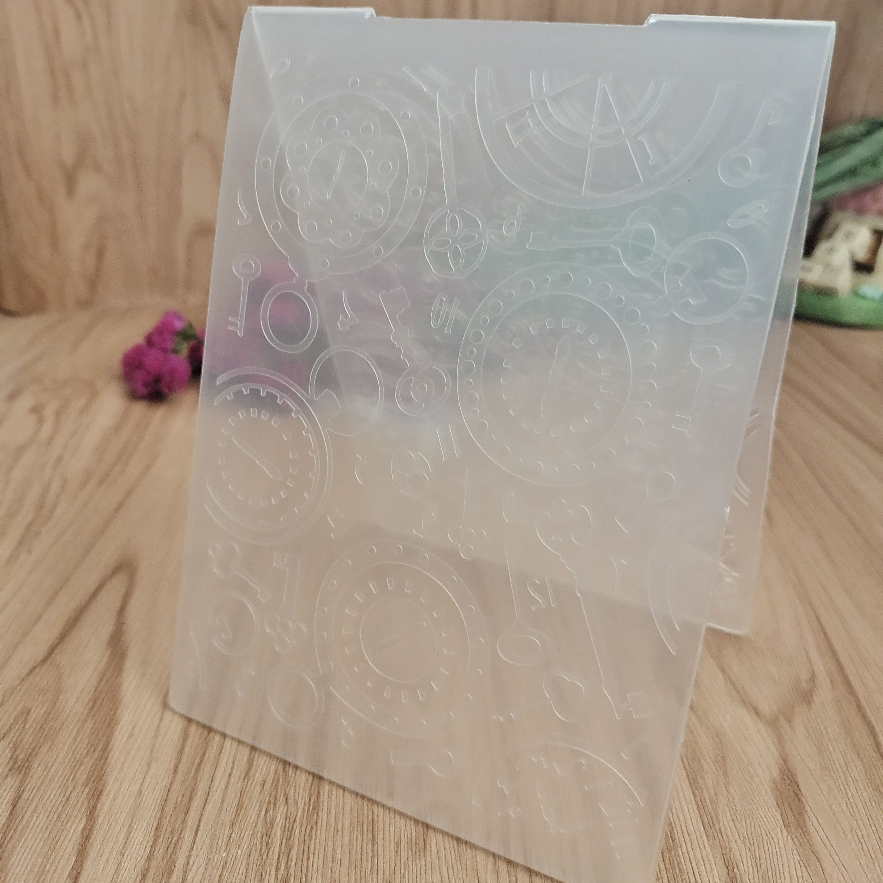 Klok Plastic Embossing Map Voor Scrapbooking Diy F Grandado