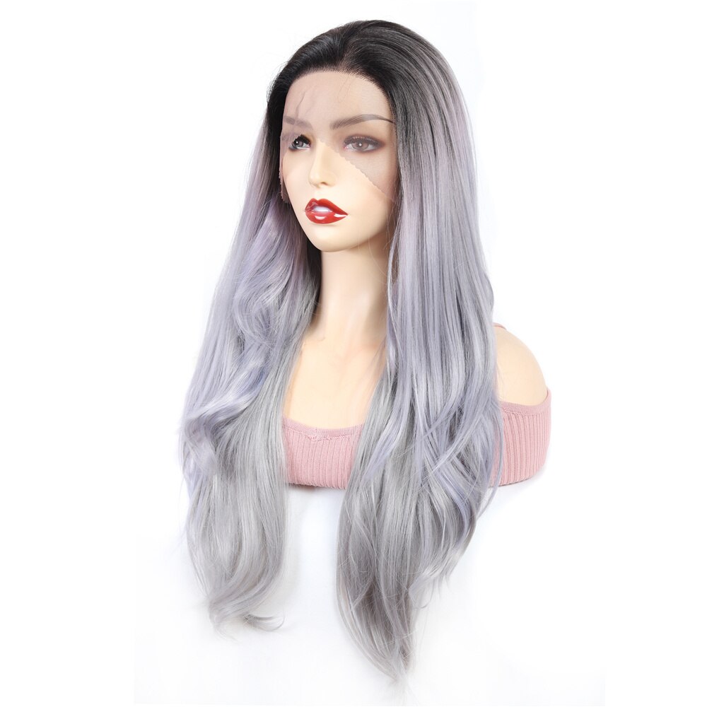 Ombre Gr M Rk Rod Syntetisk Blonde Front Paryk X Vicedeal