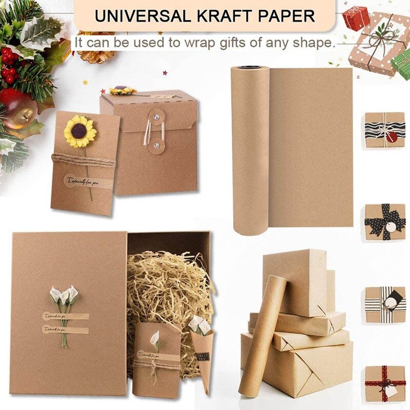 Roll Kraftpapier Bloemen Verpakking Pakket Decorat Grandado