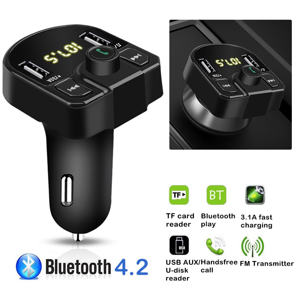 Transmetteur Fm De Voiture Modulateur Sans Fil Bluetooth Mains Libres U