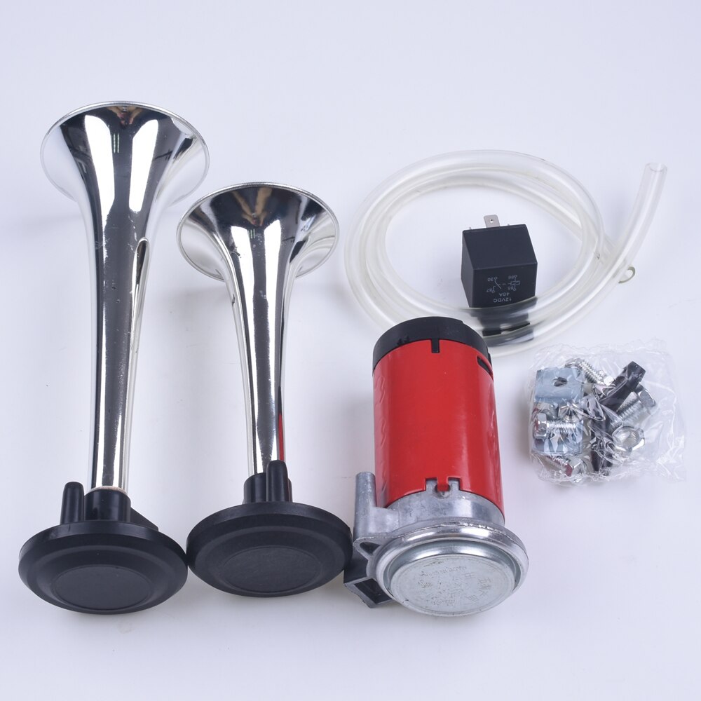 V Universal Loud Dual Trumpet Db Loud Chrome Air Horn Compressor