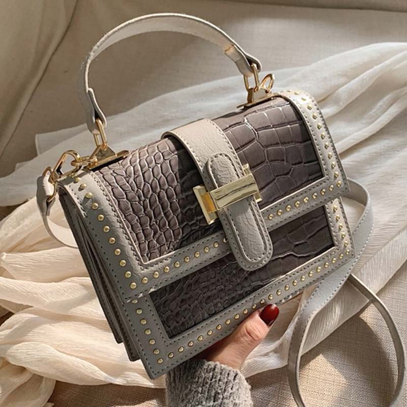 Klinknagels pu leren crossbody tassen voor vrouwen schoudertas messenger bag flap tassen dames reistassen en portemonnees
