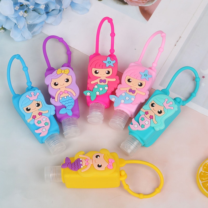 Antibacterial, de sirena, baño, Baby Shower, Sirena de silicona, desinfectante de manos, soporte para botella, decoraciones para de cumpleaños, recuerdos