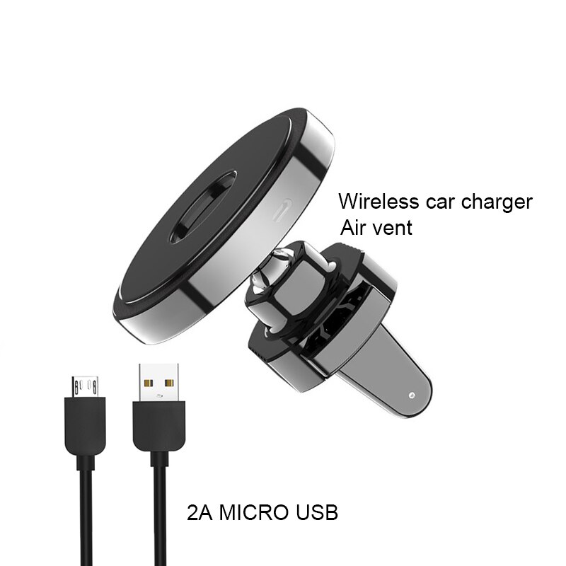 GYSO 10W Fast QI wireless car charger For iPhone 8 Plus X XR XS 11 Pro Max samsung S10 car phone holder wireless charger stand: Air Vent 10W Black