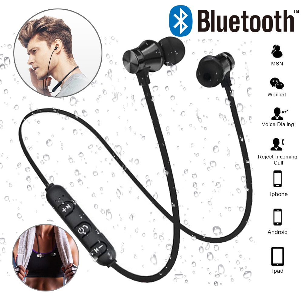 Xt11 magnetische draadloze bluetooth oordopjes, muziek, waterdichte headset, nekband, sport oordopjes, oordopjes met microfoon voor iphone en xiaomi