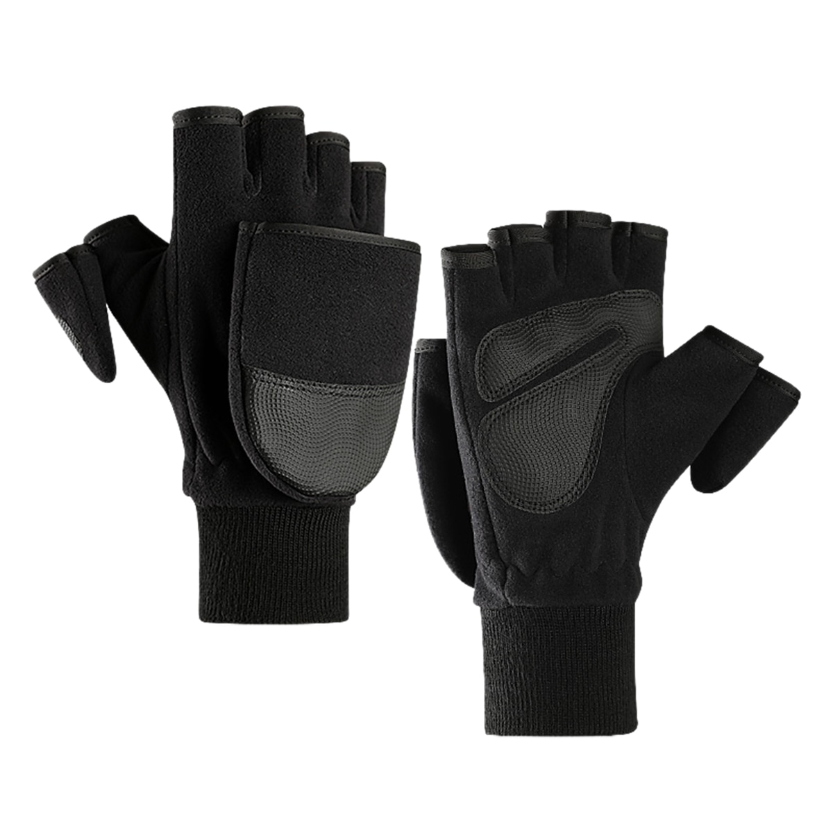 1 Paar Fleece Converteerbare Flip Wanten Voor Mannen Vrouwen Outdoor Fotografie Vissen Vingerloze Touchscreen Handschoenen