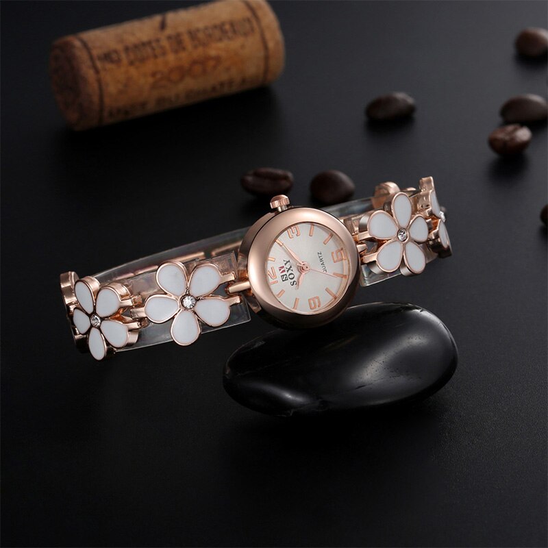 Soxy Luxe Horloge Vrouwen Mode Gouden Horloges Volledige Staal Bloemen Armband Horloge Vrouwen Uur Klok Dames Horloges Lady