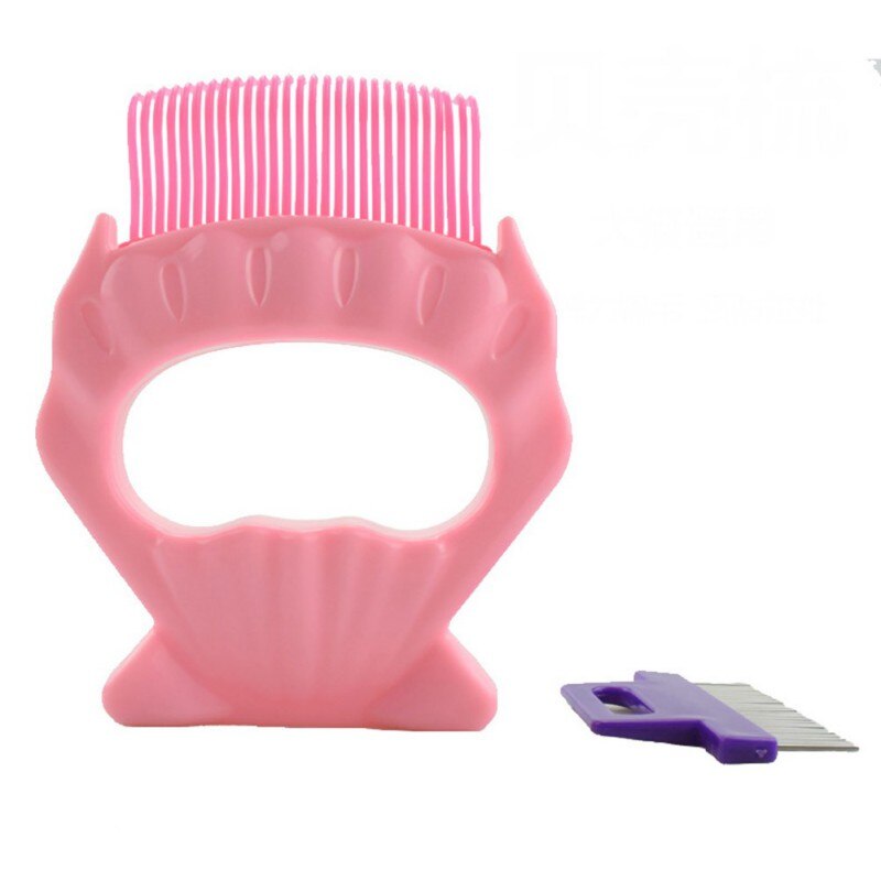 Peine de cuidado de manos para mascotas, peine de protección para mascotas, perro, mascota, cepillo suave de ABS, peine para el cuidado del cabello: PINK