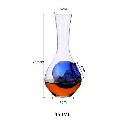 Japansk kristall sake glas iskanna hamster boet vin behållare kylrum vin pourers karaff set vinflaska tummehål: Blåvinkruka 450ml