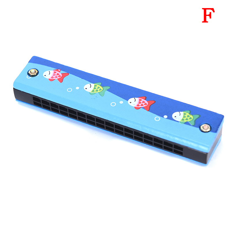 16 Hole Two Rows Harmonica Key of C Mouth Metal Organ for Beginners: F