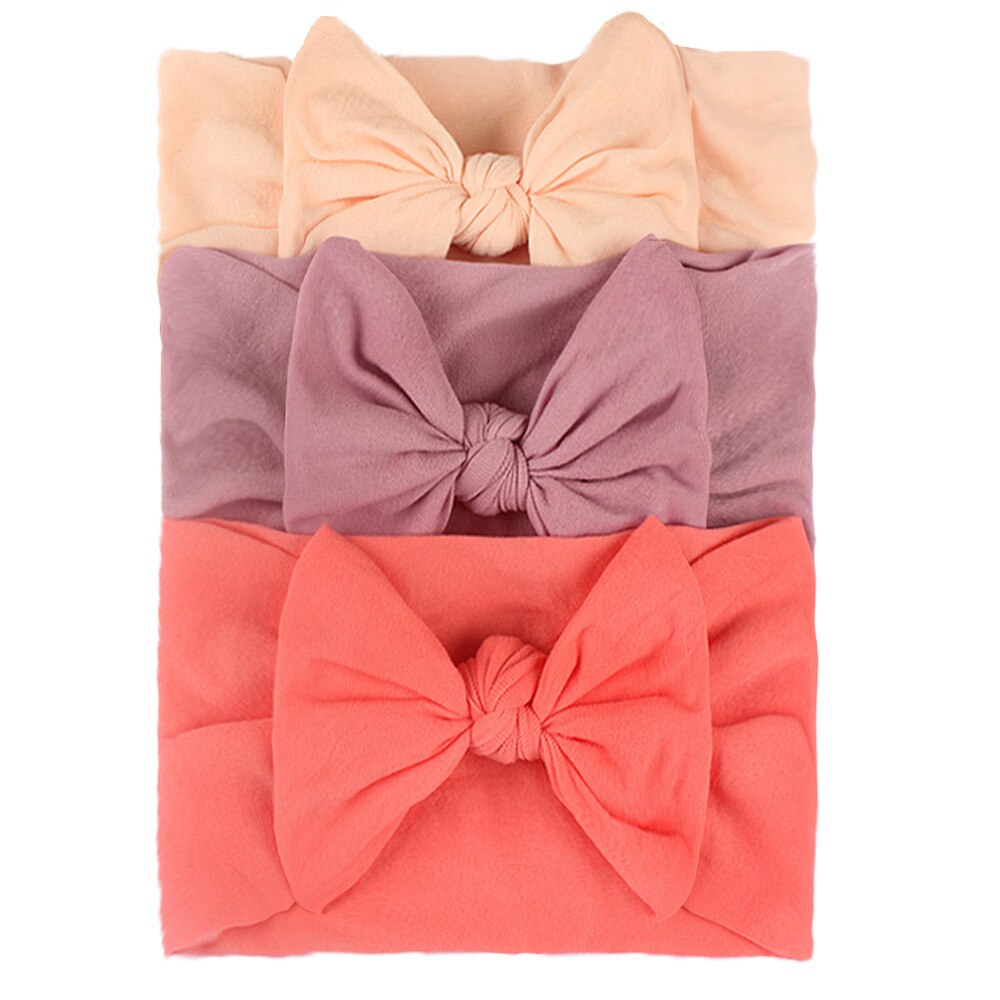 3 st babypannband härliga bowknot newborn pannband baby flicka elastiska hårband spädbarn småbarn baby håraccessoarer