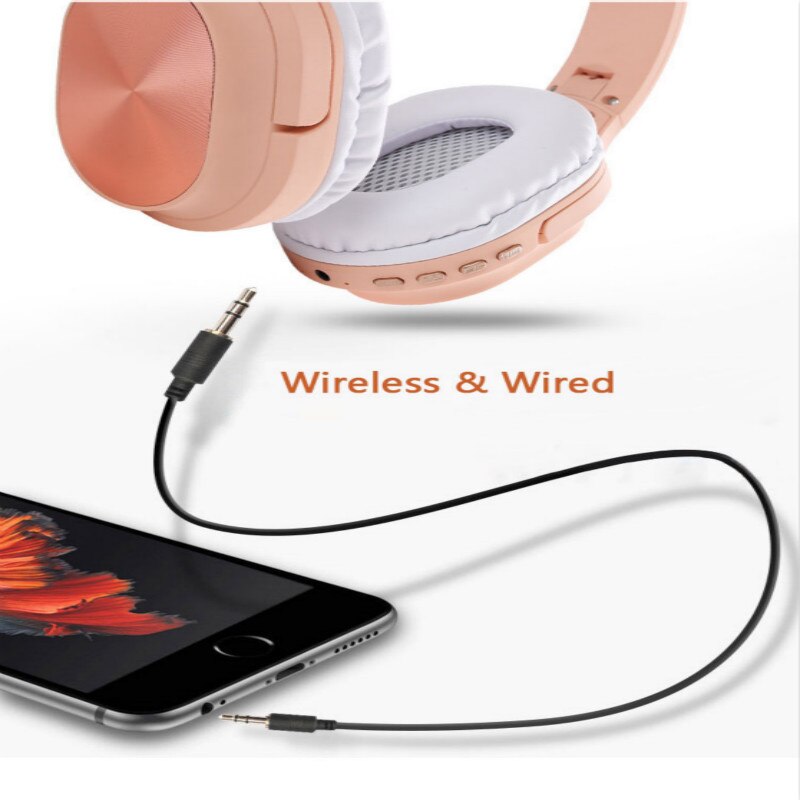 Wireless Bluetooth 5.0 Headphone Portable Foldable Gaming Bass Surround Stereo Headset With Microphone Support TF Card