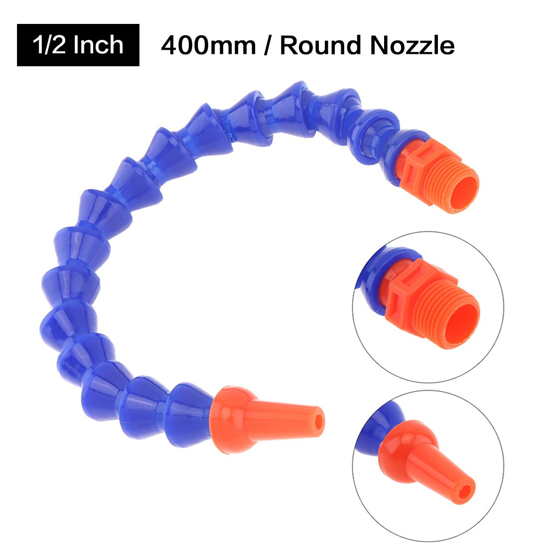 Manguera Flexible de plástico para refrigeración de aceite y agua, tubo refrigerante con boquilla de cabeza plana/redonda de fresado para torno CNC, 1/4, 1/2 y 3/8 pulgadas: Style 1