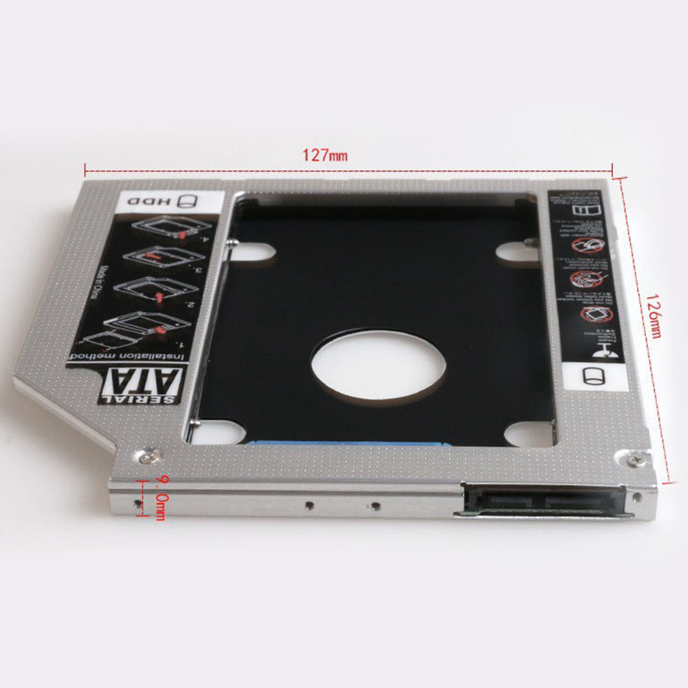 9.5mm Aluminum Alloy SATA3 Laptop CD-ROM Drive Hard Disk Bracket SSD Caddy Tray