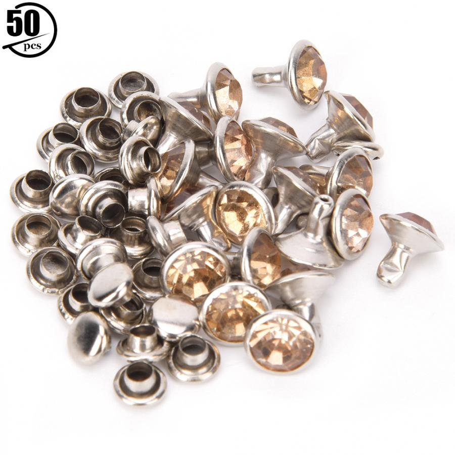 50 Sets Rhinestone Rivets Crystal Diamond Studs Le... – Grandado