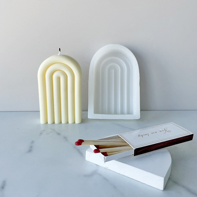 Moule en Silicone pour bougie en forme de U, bricolage arc-en-ciel pont arc-en-ciel en forme de N, moule en résine de gypse parfumé, moules en Silicone, artisanat