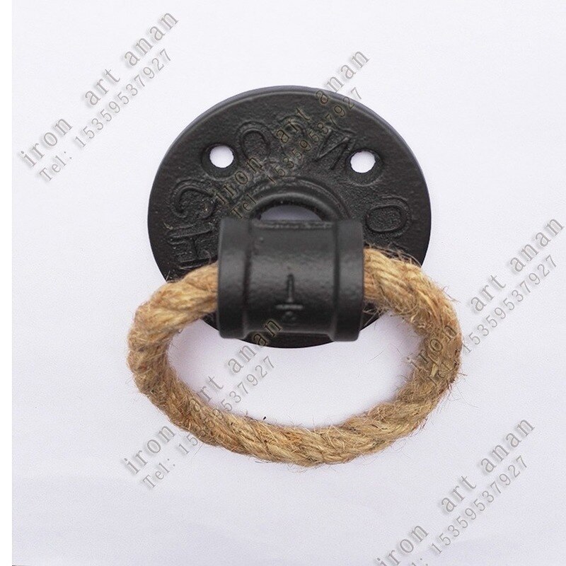 Vintage Amerikaanse Ring Lade Knoppen Hennep Touw Brons Closet Handle Kabinet Trekt Meubelen Hardware