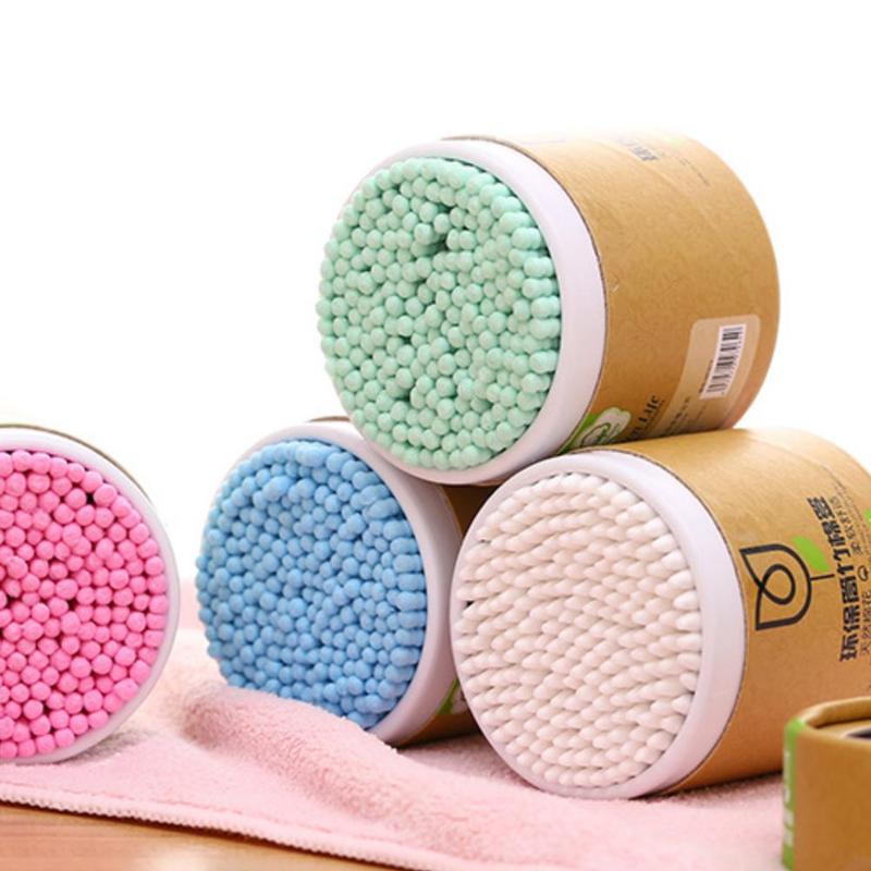 200pcs/box Bamboo Cotton Swab Wood Sticks Soft Cotton Buds Cleaning Of Ears Tampons Makeups Cotton Buds Tip Health Beauty Tools