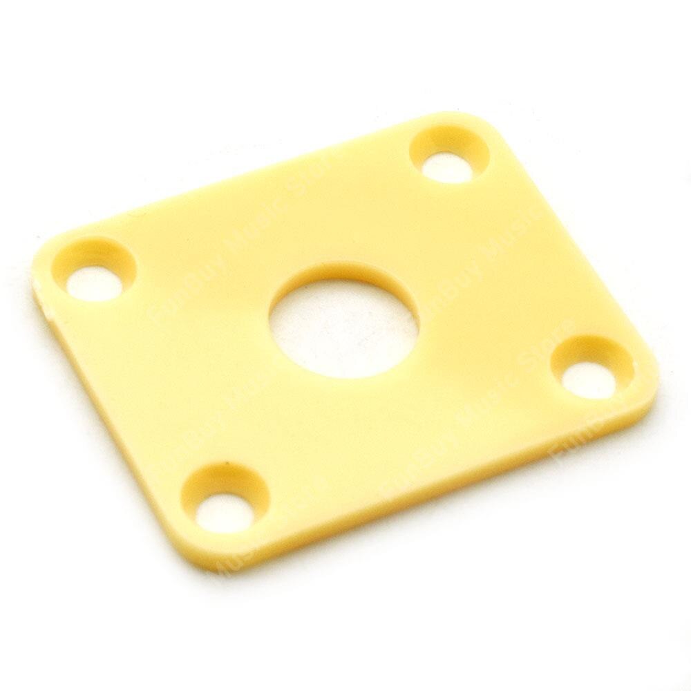 Plaque plastique carrée Jack de sortie pour guitare électrique LP, basse jaune/blanc/noir: Yellow