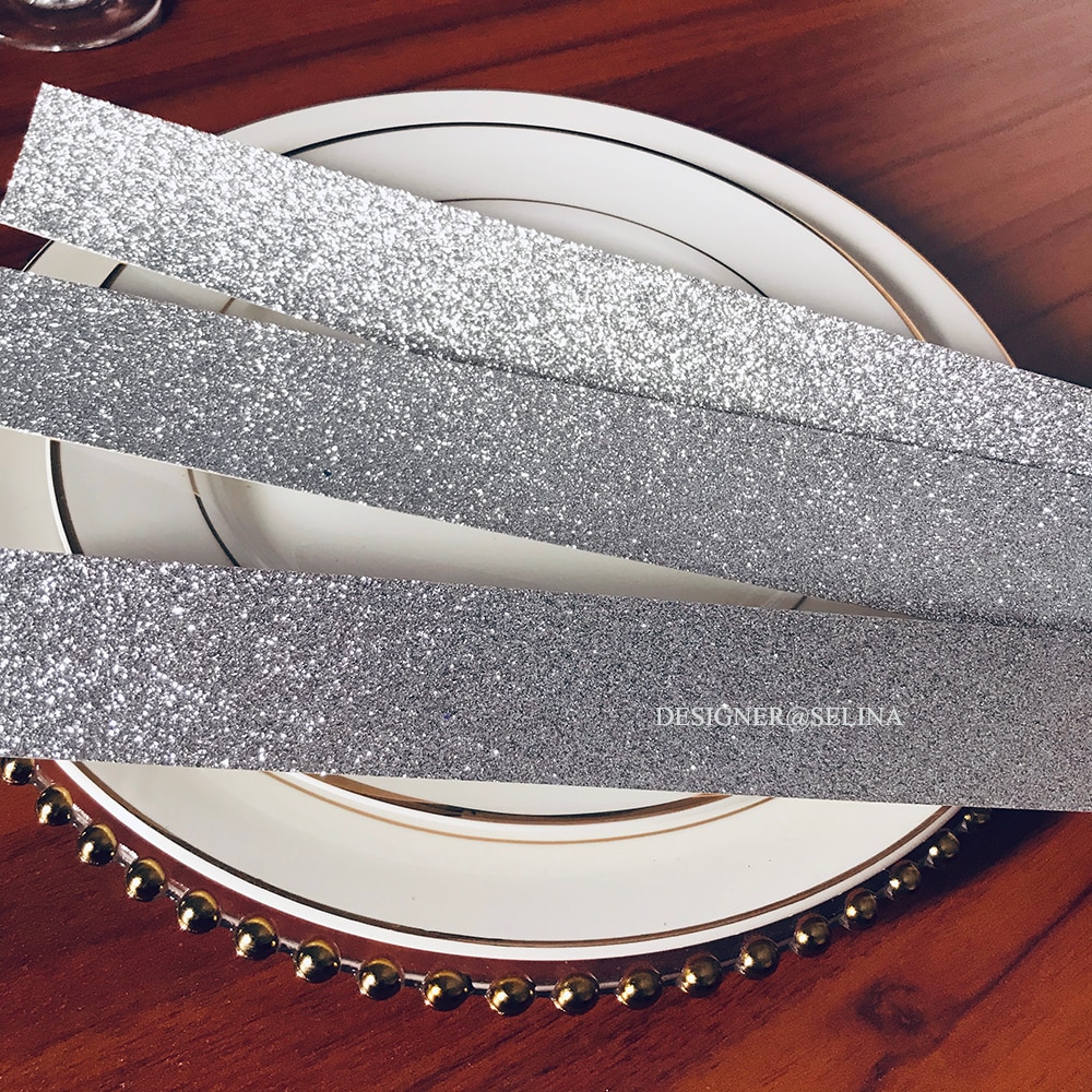 50PC Rose Gold Glitter Wedding Invitation Belly Band, Champagne Red Silver Glitter Invitation Belt, DIY Party Card Wrap