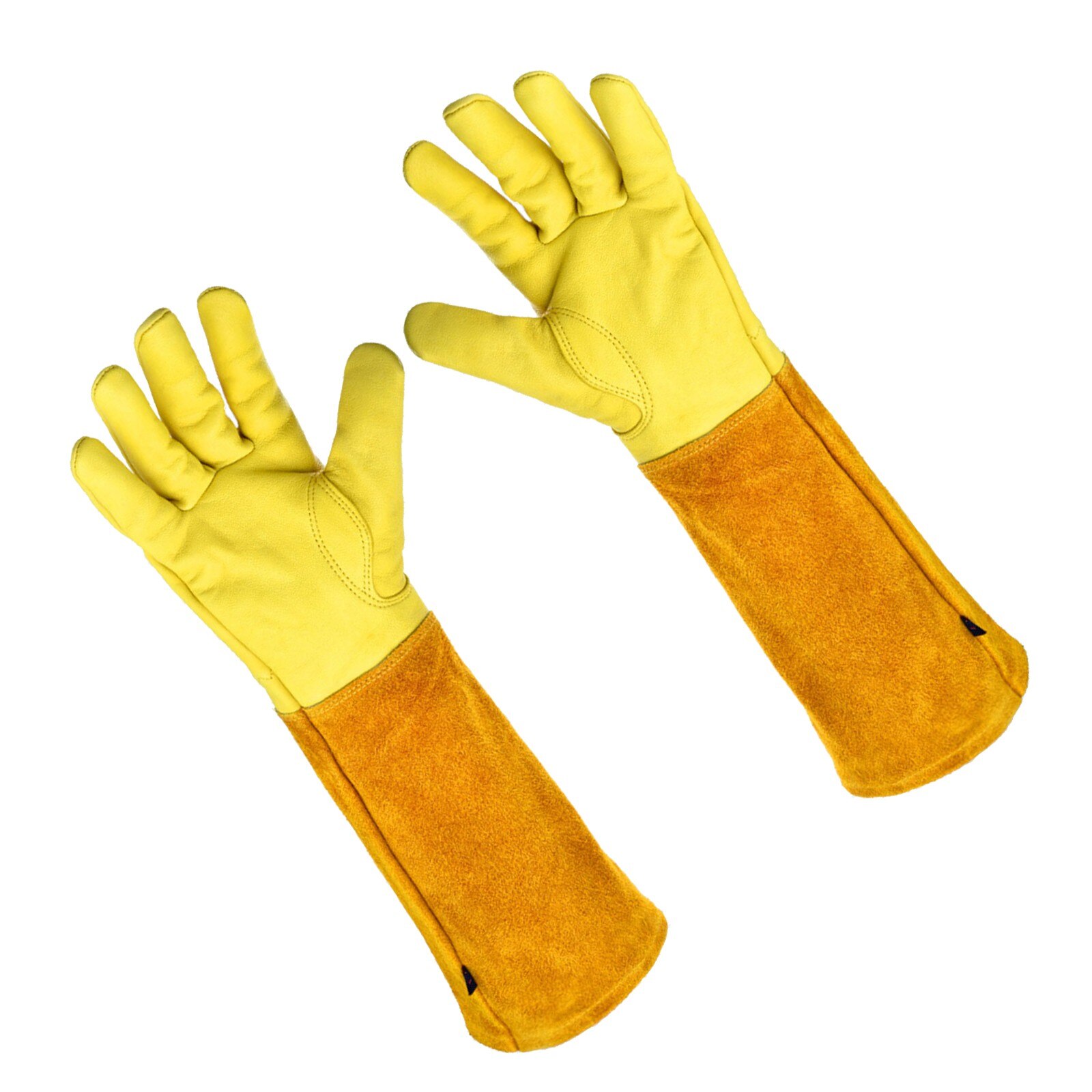 40# Cactus Rose Pruning Gloves Leather Thorn Proof Long Sleeve Gardening Gauntlet Gloves For Men And Women Garden Tools: Yellow 