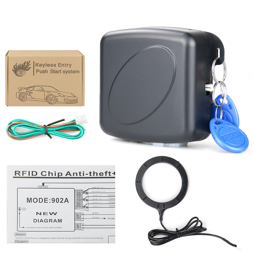 Car Alarm Remote Control Push Start Button RFID Lock Ignition Starter Keyless Entry Start Stop Immobilizer Anti-theft System: TYPE2