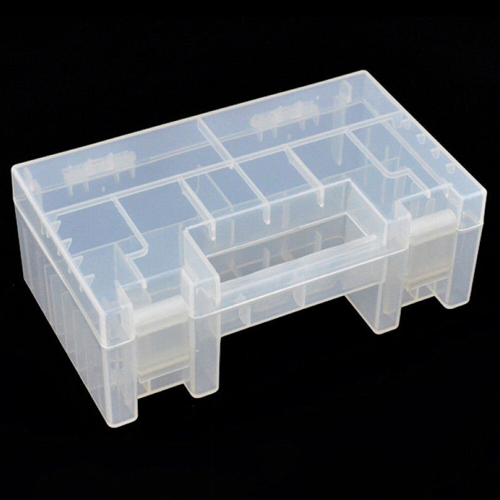 Clear Hard Plastic Battery Case Organizer Inner Compartment Storage Box Wear Resistant Portable For 20*AA+14*AAA batteries