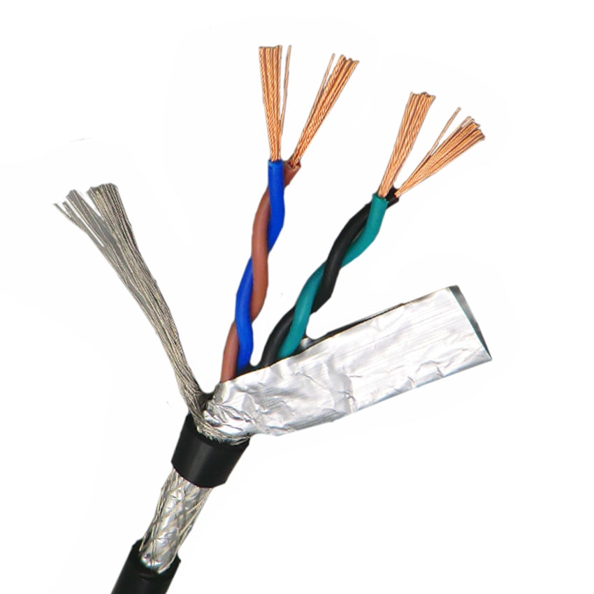 Shielded Wire Twisted Pair Cable 0.2mm² 4,6,8 core with Pure Oxygen Free Copper Double Shield 485 Signal Control Wire 24AWG