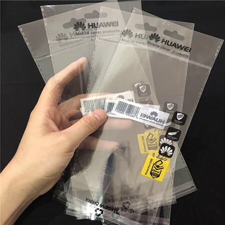 Integralność 100 sztuk 11*17cm przezroczyste samoprzylepne naklejki robić zamykania torebek z jedzeniem OPP plastikowe opakowania torba zamykany worek foliowy z samolotem wiszący otwór: HUAWEI torba--100szt