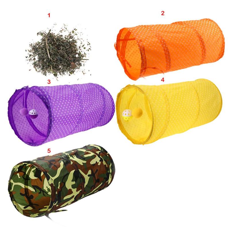 1 zakje natuurlijke munt opvouwbare grappige huisdier katten speeltunnel buizen kitten puppy fretten konijn speelgoed kattentunnel en munt 50*25*25cm