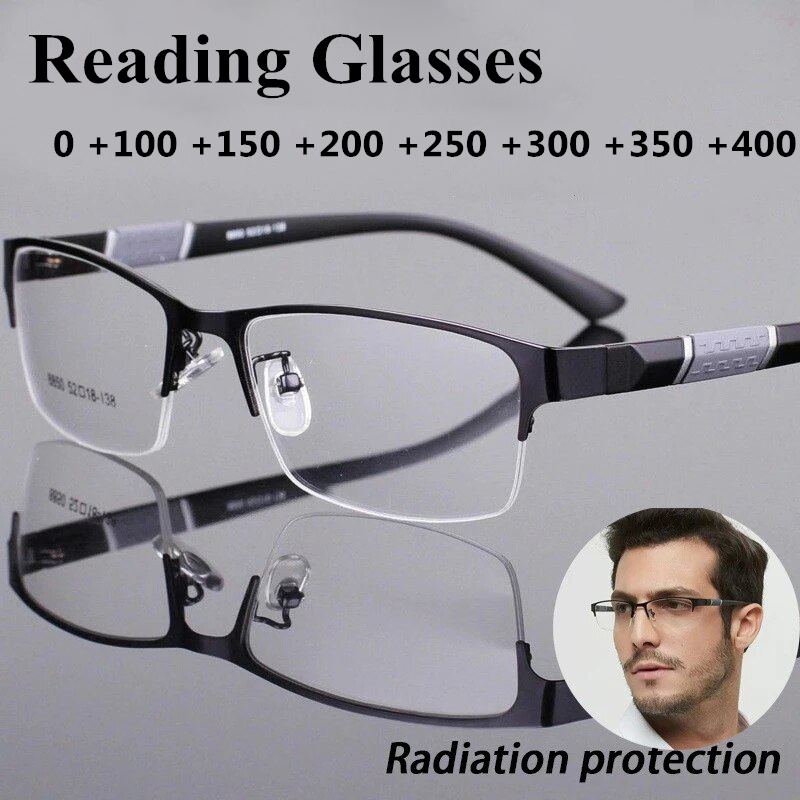 Männer Lesebrille retro Geschäft Hyperopie Brille Anti Blaulicht Lesebrille 0 1,0 bis 4,0 Brille
