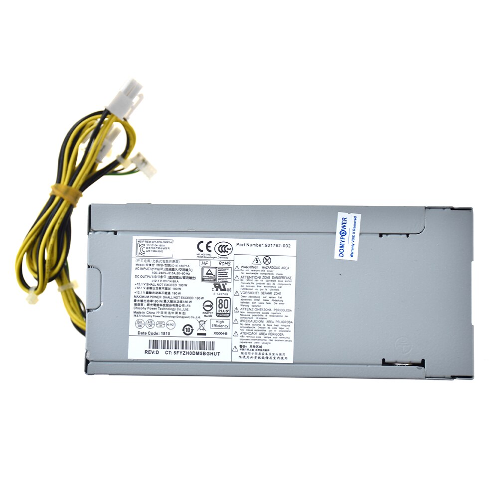 180w 4+4pin for HP 280 Pro G3 MT Power Supply PA-1181-6HY D16-180P3A Psu