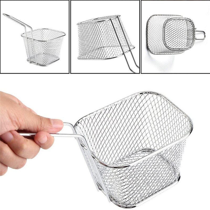 8Pcs Elstahl Stee Chips Mini Braten Korb Küche K... - Viceal